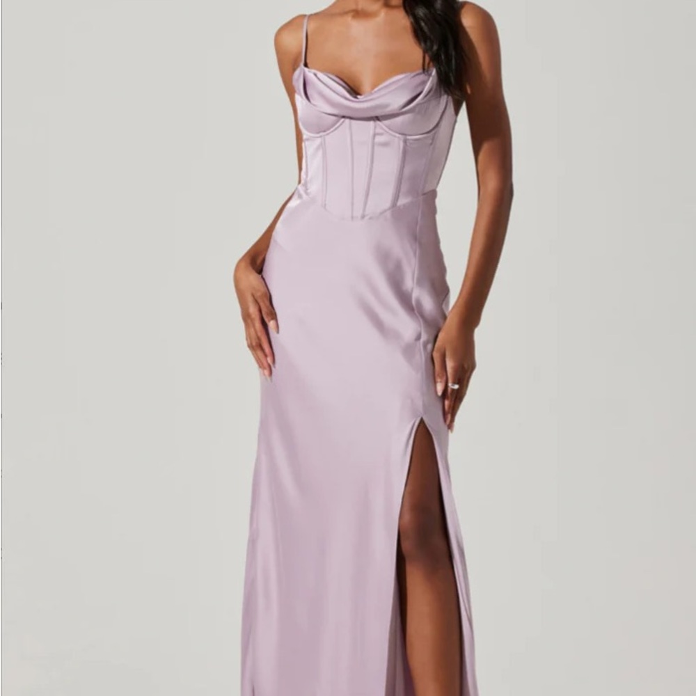 Astr Purple Backless Bustier Maxi Dress